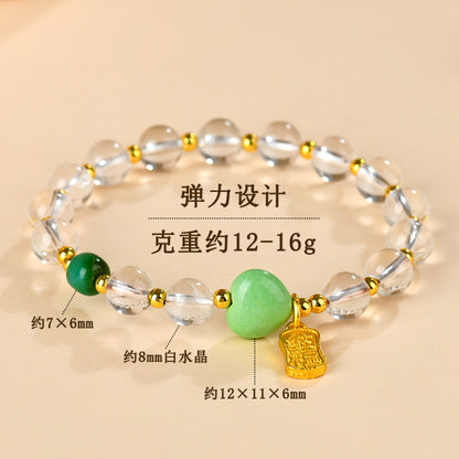 Natural White Crystal Elegant Bracelet | Chinese Style Spiritual Jewelry for Women