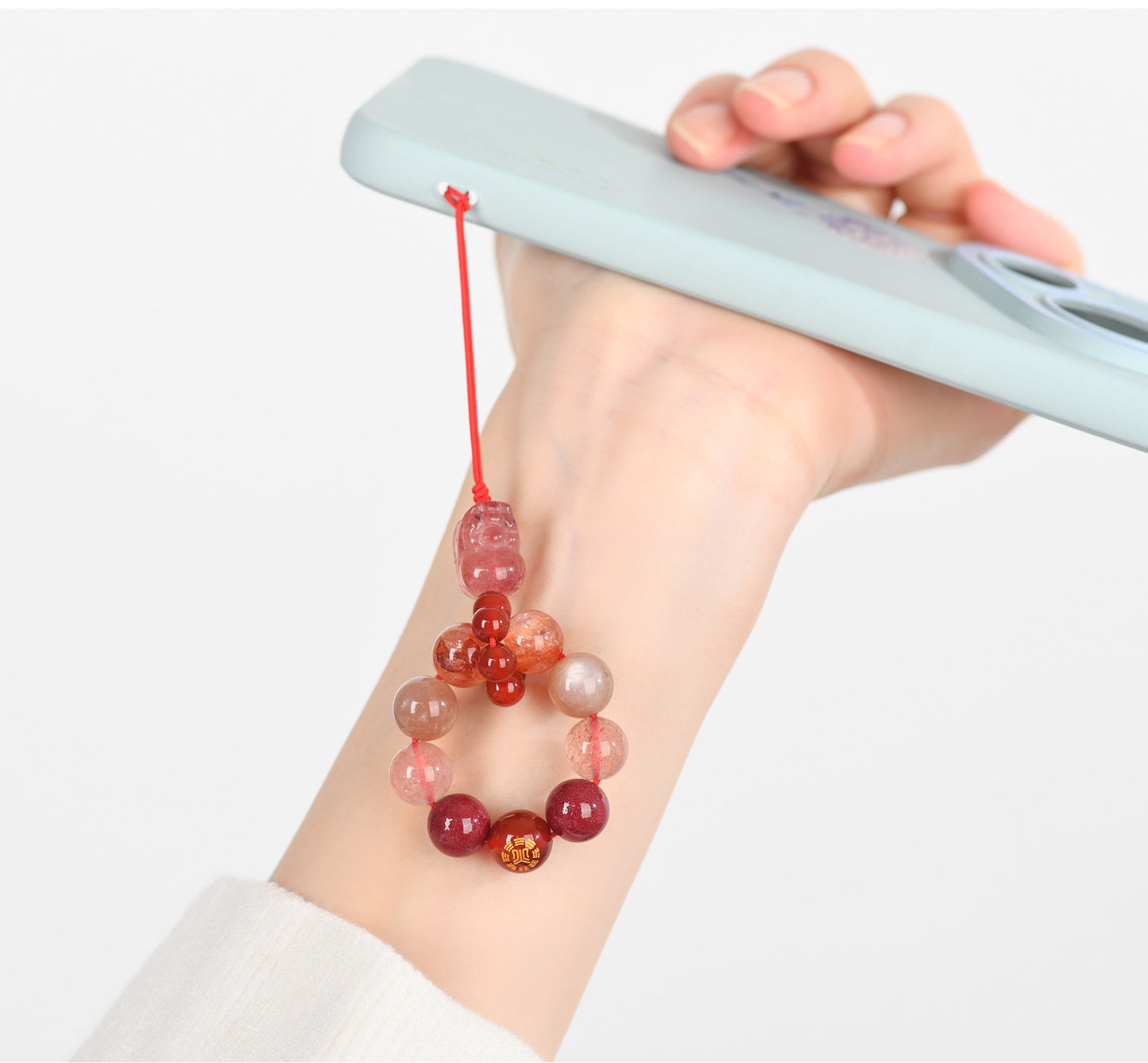 Crystal Five Elements Pixiu Keychain - Fire Energy Boost & Wealth Attraction Chinese Style Pendant