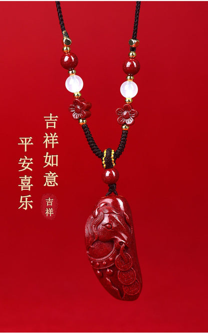 Natural Purple Gold Cinnabar Wealth Attraction Pendant - Phone Keychain Bag Charm