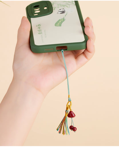 Natural Purple Gold Cinnabar Zongzi Phone Pendant - Exquisite Protection Charm for Luck and Safety