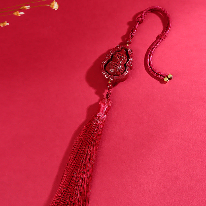 Natural Purple Gold Sand Gourd Car Hanging for Wealth Prosperity and Happiness