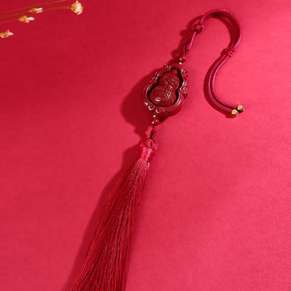 Natural Purple Gold Sand Gourd Car Hanging for Wealth Prosperity and Happiness