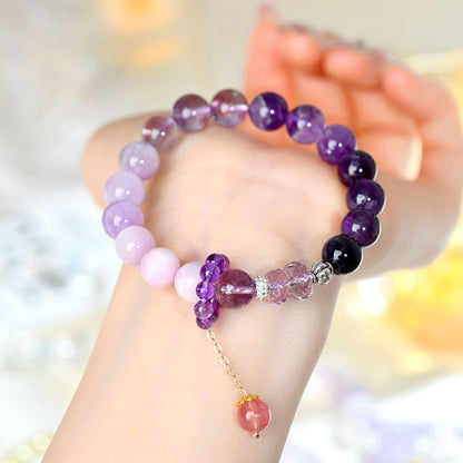 2025 Nine Purple Fire Natural Amethyst Bracelet | Chinese Zodiac Year Women's Spiritual Jewelry for Good Fortune
