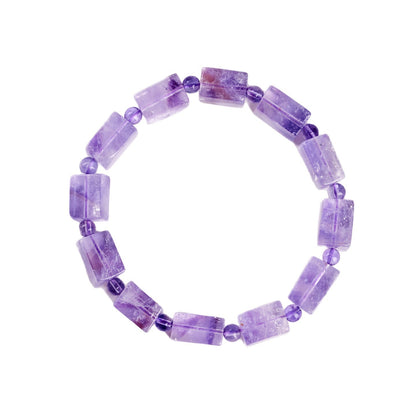 Natural Lavender Amethyst Sugar Cube Bracelet - Romantic Love & Spiritual Harmony for Women