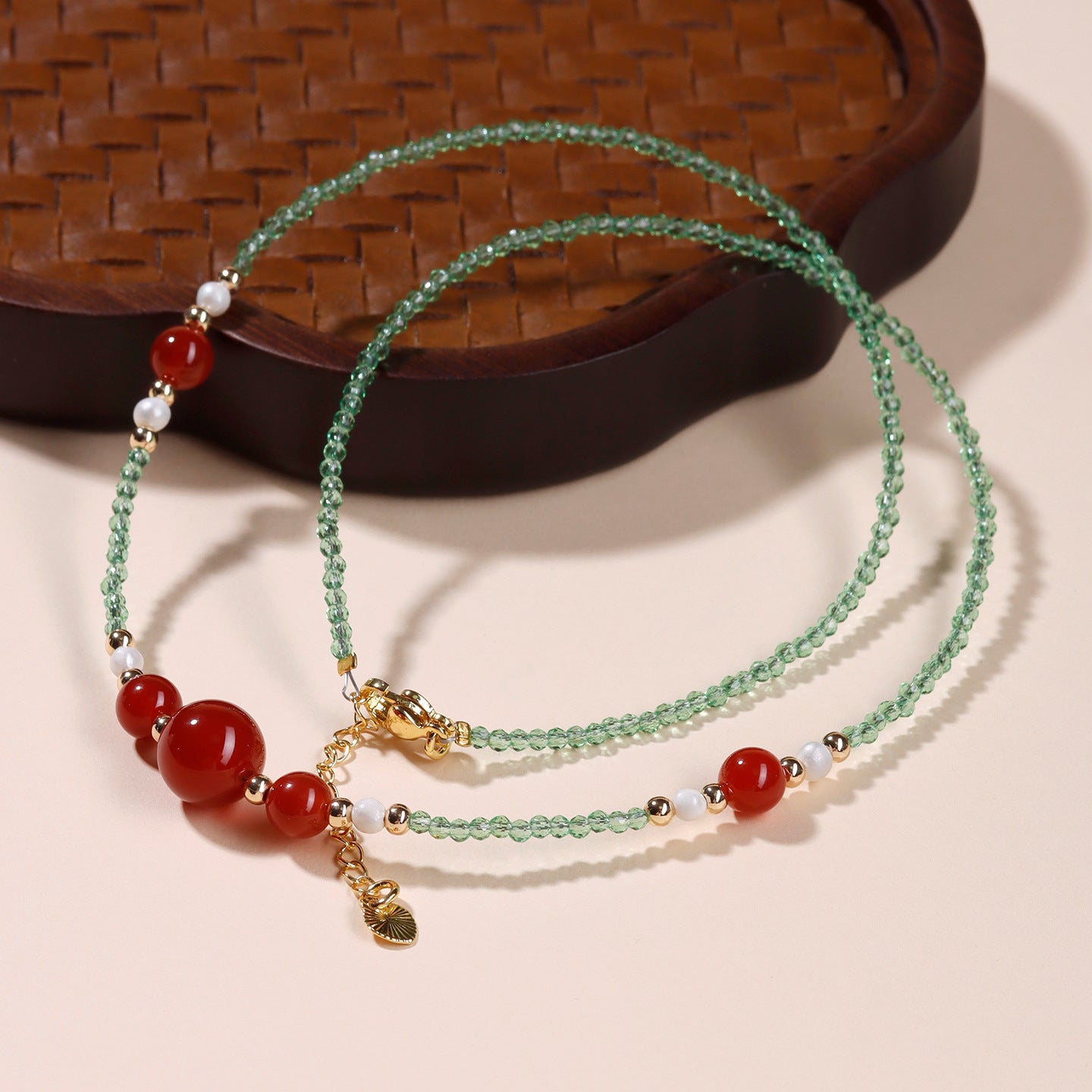 Natural Red Agate Multi-Loop Bracelet for Women | Wealth & Protection Energy Talisman