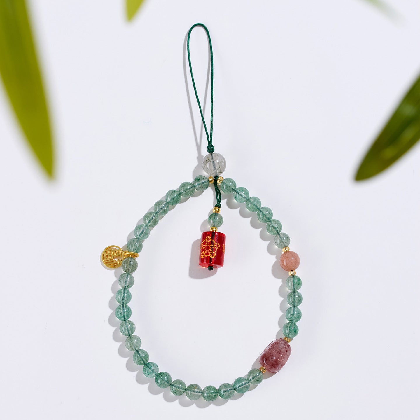 Five Elements Natural Crystal Agate Phone Chain Pendant - Balance Energy & Attract Fortune