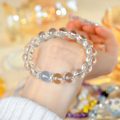 Natural White Crystal Aquamarine Spiritual Bracelet for Women - Harmony & Protection