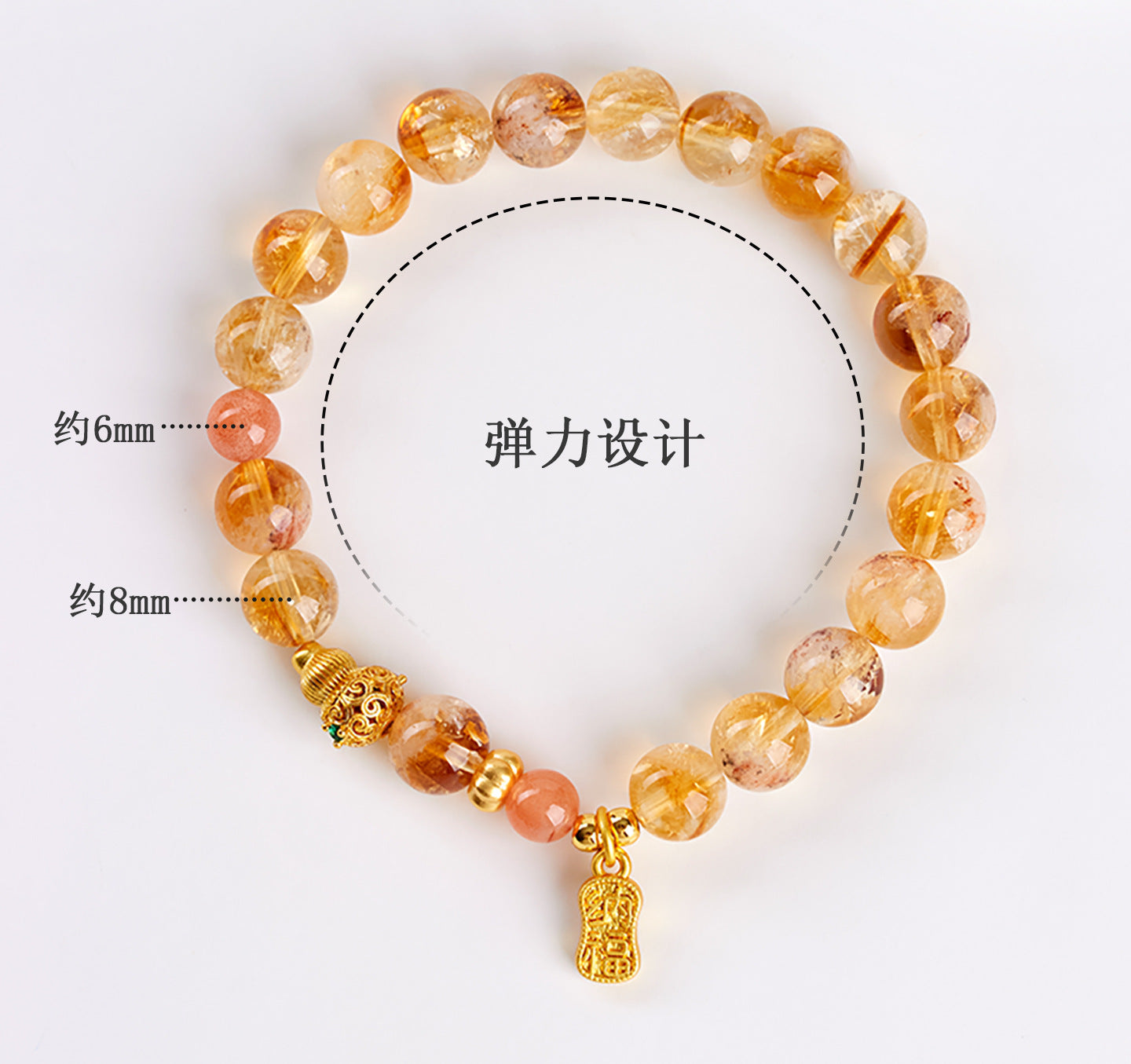 Natural Crystal Yellow Pagoda Southern Red Agate Lucky Bracelet - Women's Fashion Spiritual Jewelry