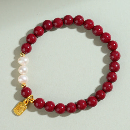 Natural Purple Gold Cinnabar Bracelet | Wealth & Protection Spiritual Talisman