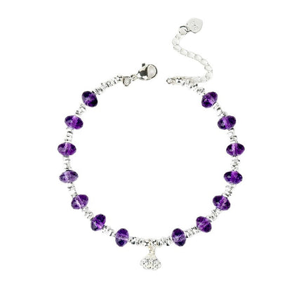 Amethyst Bead Silver Fragment Bracelet | Spiritual Harmony & Elegant Protection