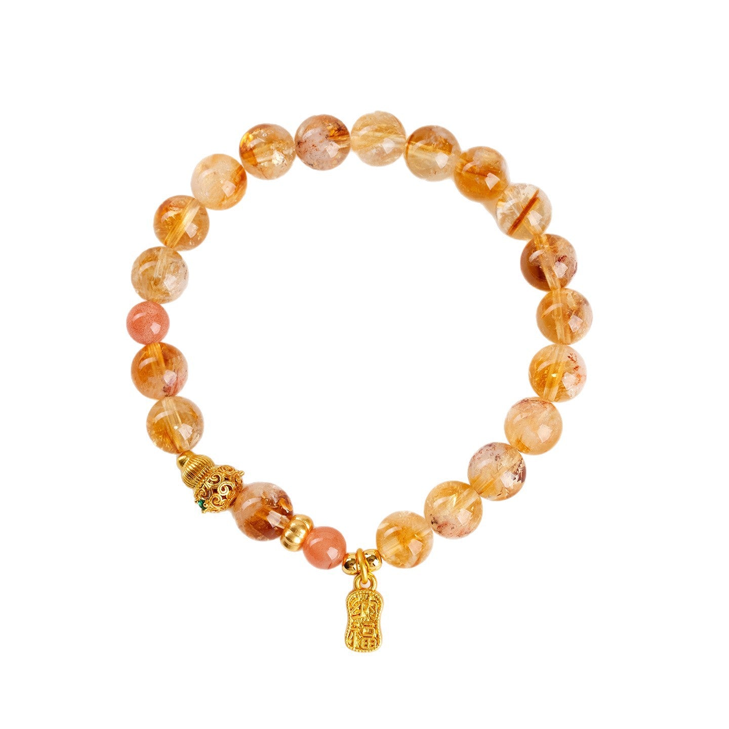 Natural Crystal Yellow Pagoda Southern Red Agate Lucky Bracelet - Women's Fashion Spiritual Jewelry