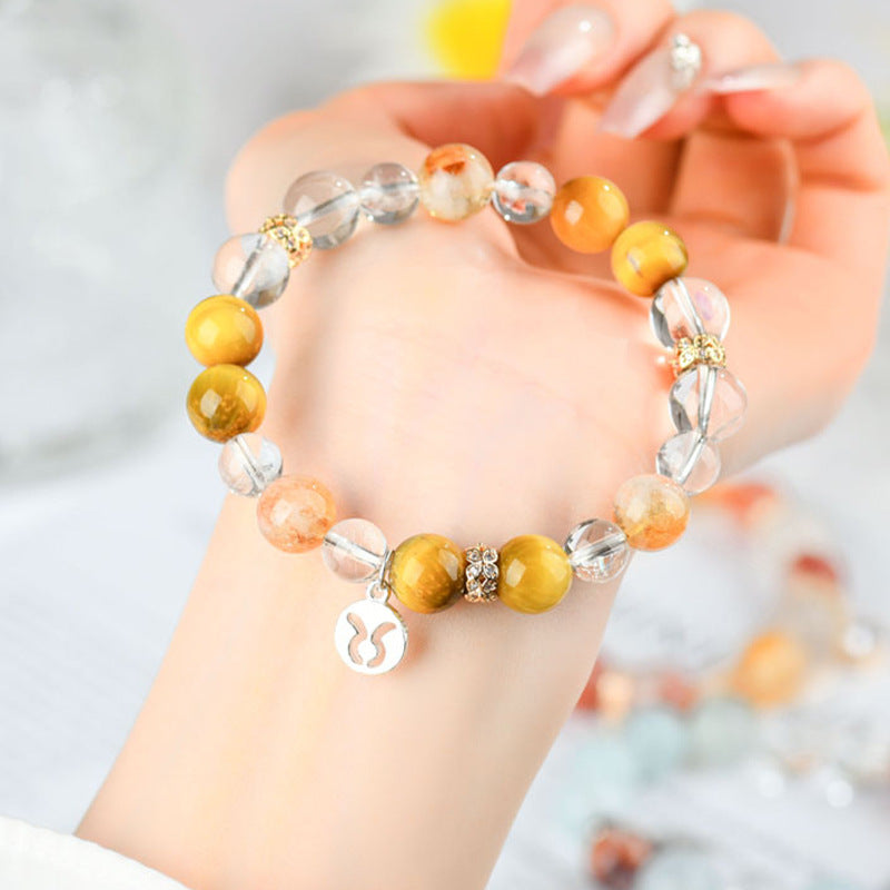 Twelve Constellations Natural Crystal Bracelet｜Spiritual Fortune & Cosmic Protection Jewelry