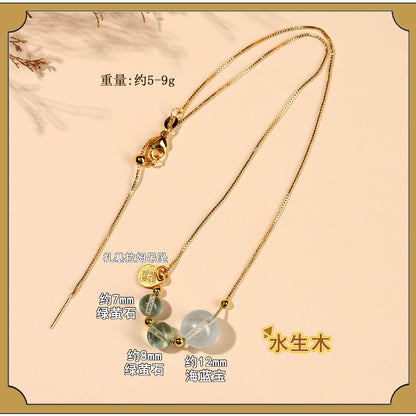 Natural Crystal Five Elements Collarbone Necklace | Balance Harmony & Wealth for Women