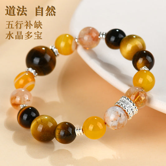 Harmony of Elements: Natural Crystal Five Elements Bracelet for Energy Balance and Fortune