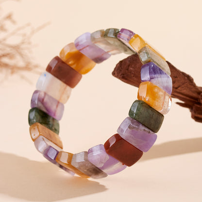 Natural Crystal Colorful Handmade Bracelet - Elegant Women's Feng Shui Energy Jewelry