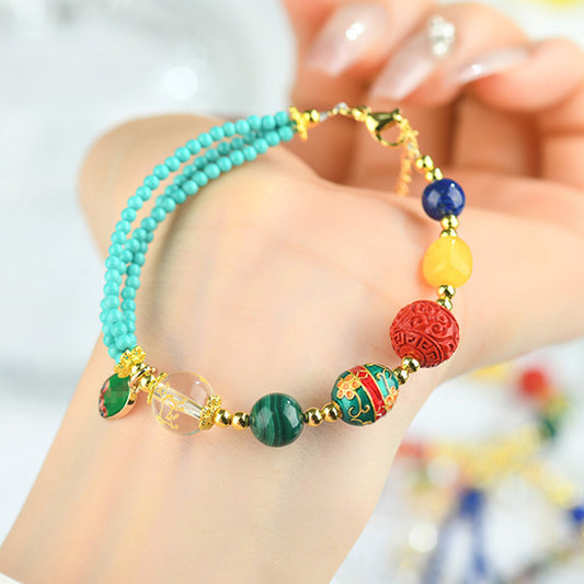 Zodiac Three-Planet Multi-Gemstone Bracelet for Spiritual Protection and Fortune