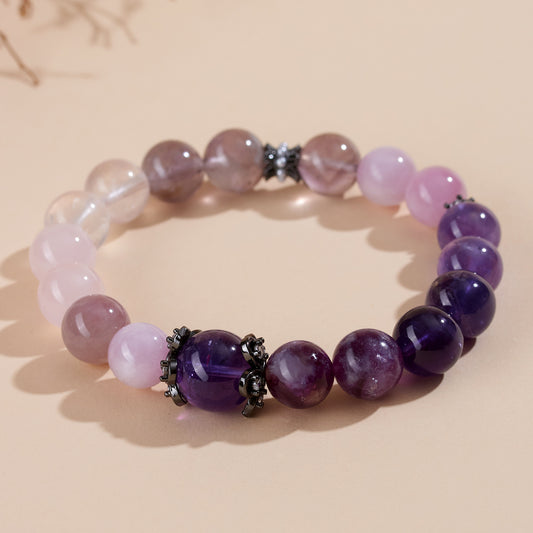 Natural Amethyst Multi-Gem Bracelet | Nine Purple Fire Women's Spiritual Jewelry