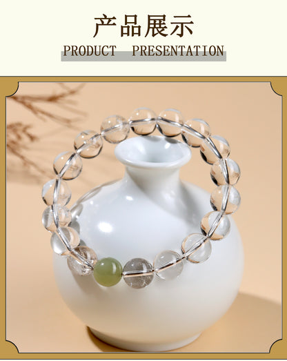 Natural White Crystal Five Elements Balance Bracelet | Harmony for Couples