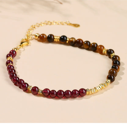 Five Elements Crystal Bracelet with S925 Silver - Balance Energy & Harmony for Women