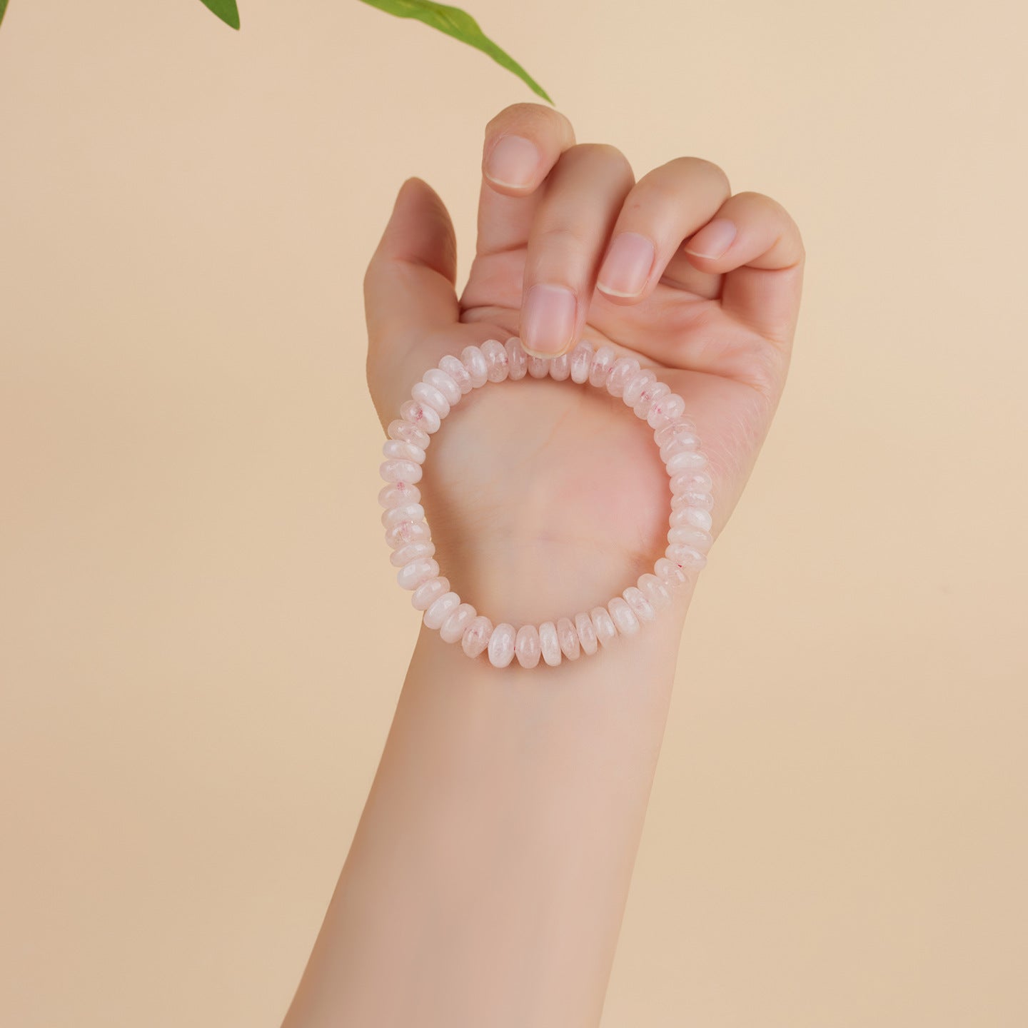 Pink Morganite Single Circle Bracelet | New Chinese Style Love & Fortune Energy