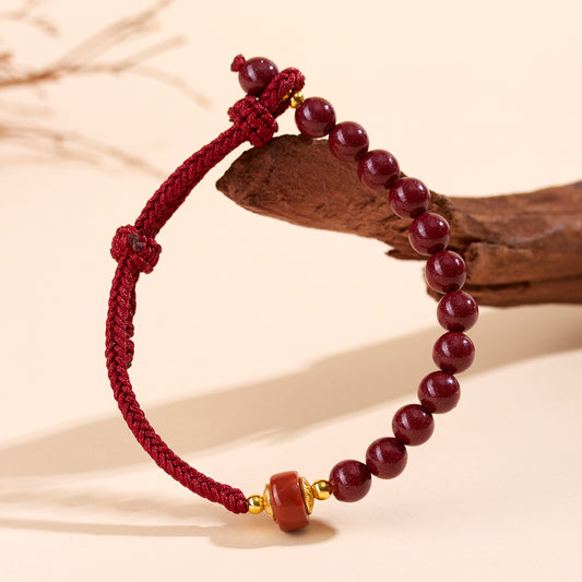 Purple Gold Cinnabar DIY Handmade Woven Bracelet | Wealth Protection & Spiritual Elegance