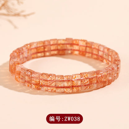 Golden Strawberry Crystal Bracelet | Wealth & Love Attraction Spiritual Jewelry for Women