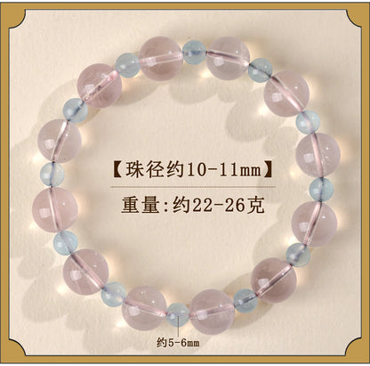 Natural Starlight Pink Aquamarine Bracelet | Love Harmony Crystal Jewelry for Women