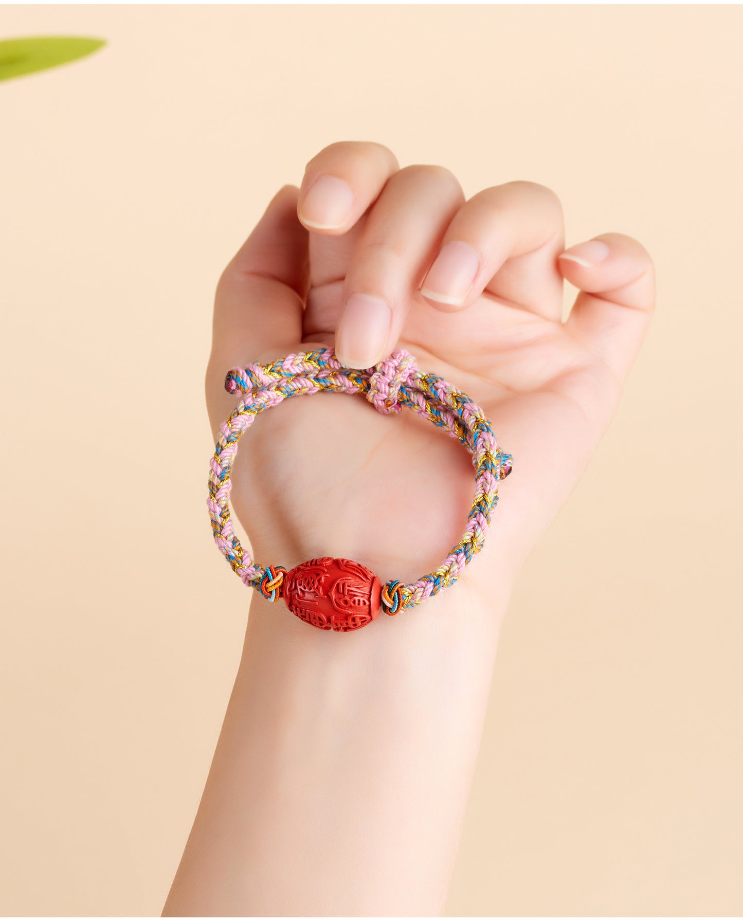 Imperial Red Cinnabar Fortune Drum Bead Tibetan Style Bracelet - Spiritual Protection and Luck