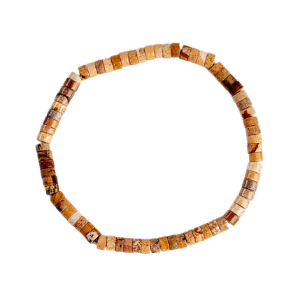 Natural Crystal Tourmaline Amazonite Straight Cut Tablet Bracelet - Spiritual Harmony & Protection