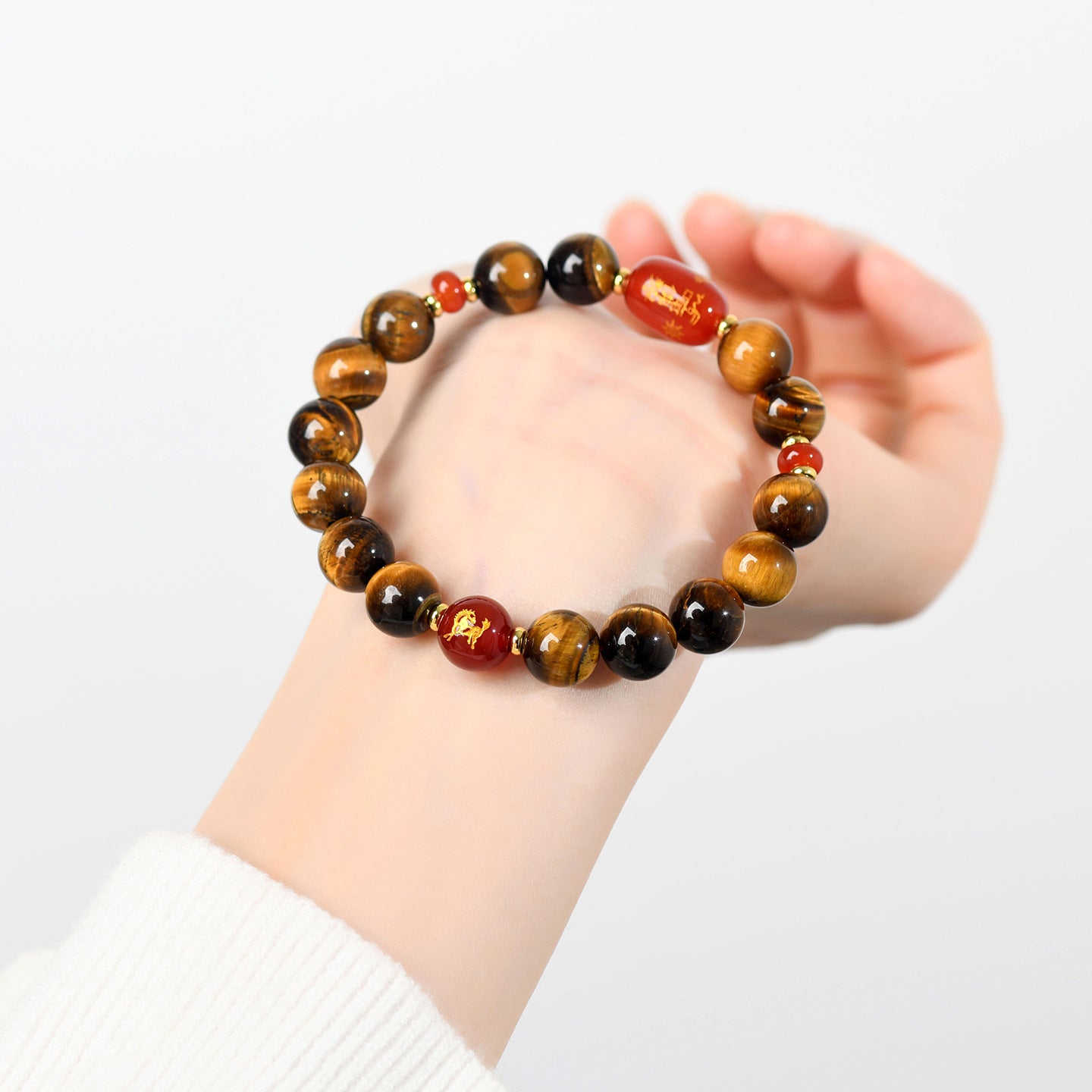 Natural Yellow Tiger Eye Tai Sui Bracelet - Zodiac Year Wealth Protection Unisex Design