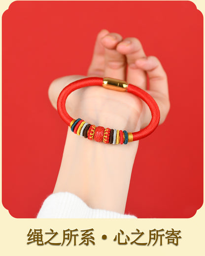 Sacred Garuda Vajra Knot Cinnabar Bracelet - Five Elements Protection for Zodiac Year