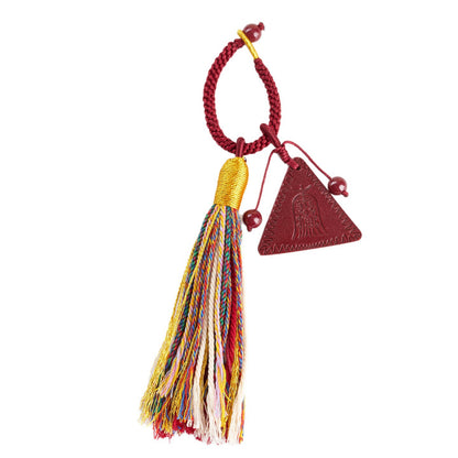 Natural Purple Gold Cinnabar Amitabha Buddha Keychain - Tibetan Style Spiritual Protection Pendant