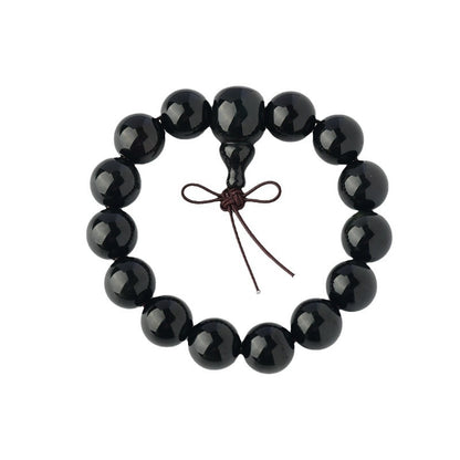 Natural Double Color Eye Obsidian Buddha Beads Bracelet - Spiritual Protection for Couples