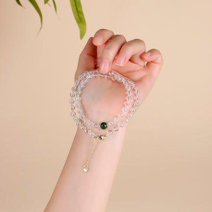 Natural White Crystal Collarbone Necklace | Adjustable Purity Protection Amulet