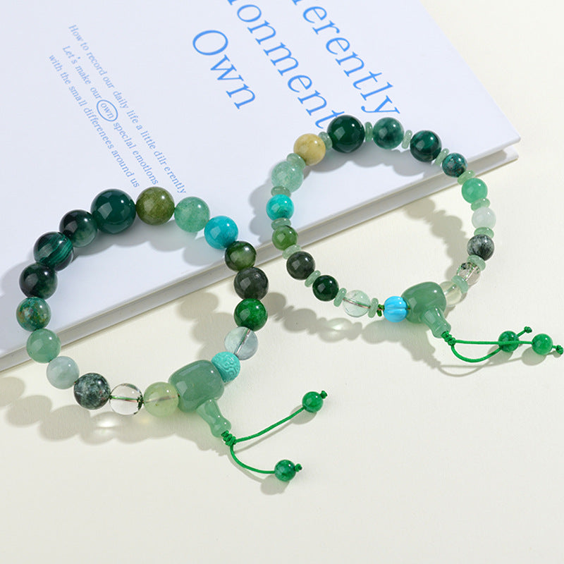 Eighteen Seeds Crystal Five Elements Bracelet - Wood Energy Balance for Men & Women