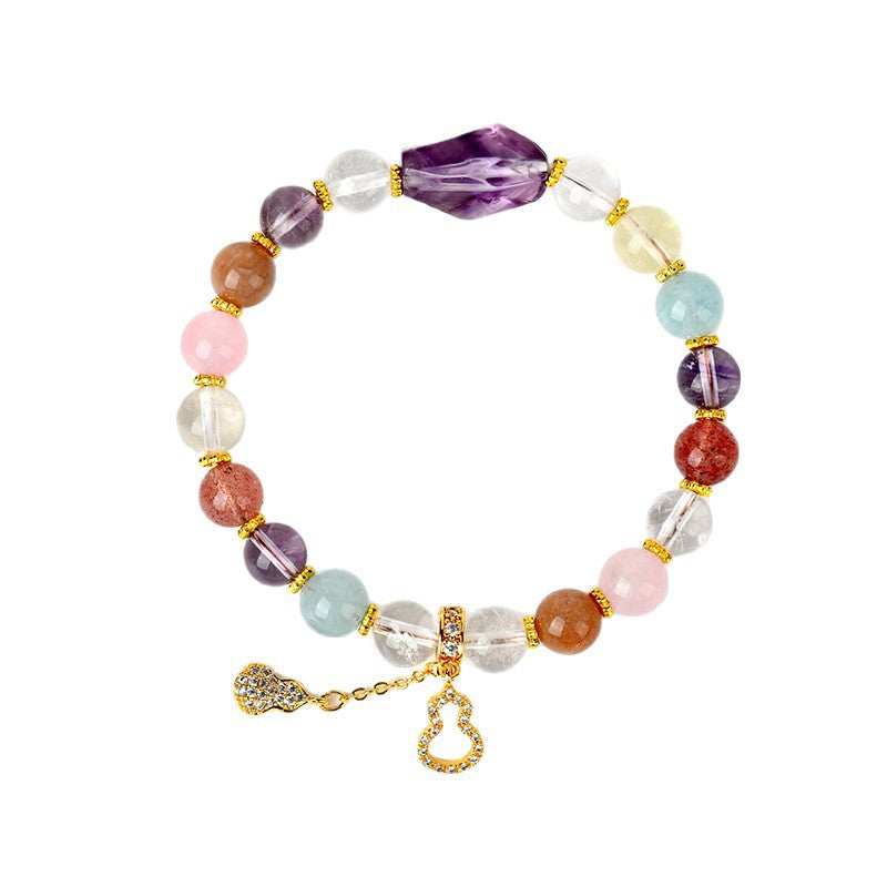 Natural Crystal Multi-Gem Amethyst Freeform Bracelet | Spiritual Energy & Fashion