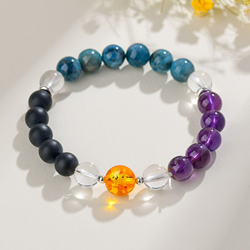 Natural Multi-Gemstone Twelve Zodiac Crystal Bracelet - Spiritual Protection & Luck Charm