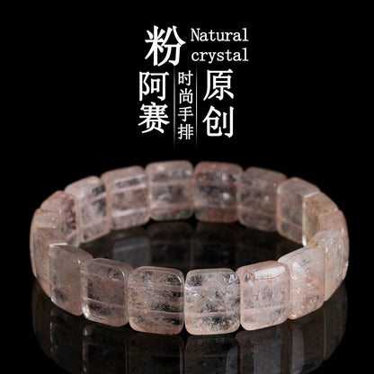 Natural Crystal Powder Handmade Bracelet - Women's Lucky Charm Fashion Energy