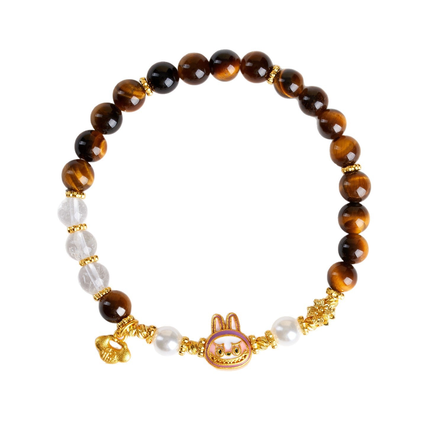 Natural Tiger Eye and White Crystal Energy Bracelet for Women - Harmony and Protection