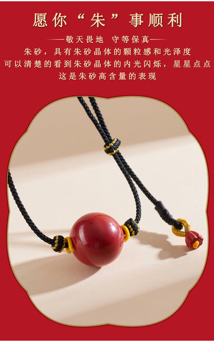 Imperial Red Cinnabar Collarbone Necklace | Natural Protection & Elegance for Women
