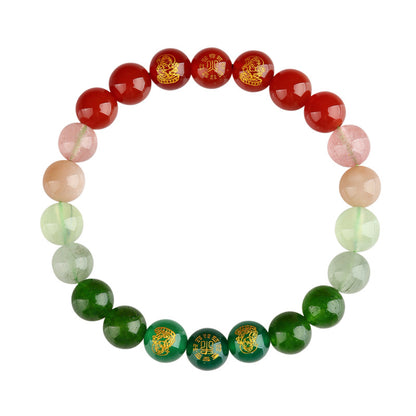 Five Elements Five Paths God of Wealth Natural Crystal Bracelet - Balance & Prosperity Unisex Jewelry