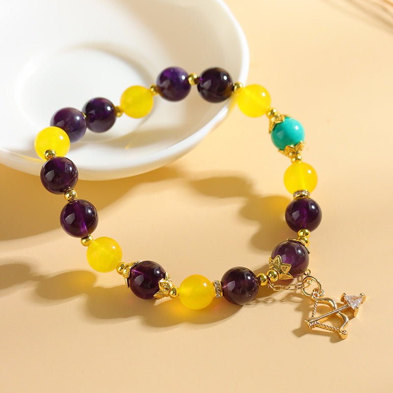 Natural Crystal Zodiac Bracelet - Mystical Astrological Jewelry for Women's Empowerment