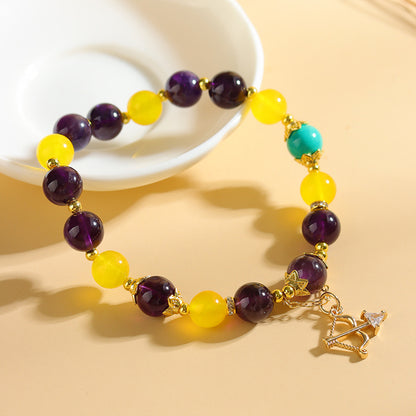 Natural Crystal Zodiac Bracelet - Mystical Astrological Jewelry for Women's Empowerment