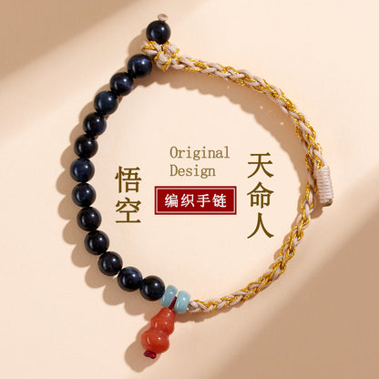 Blue Tiger Eye Half Circle Bracelet | Fate Protection Chinese Style Women's Jewelry