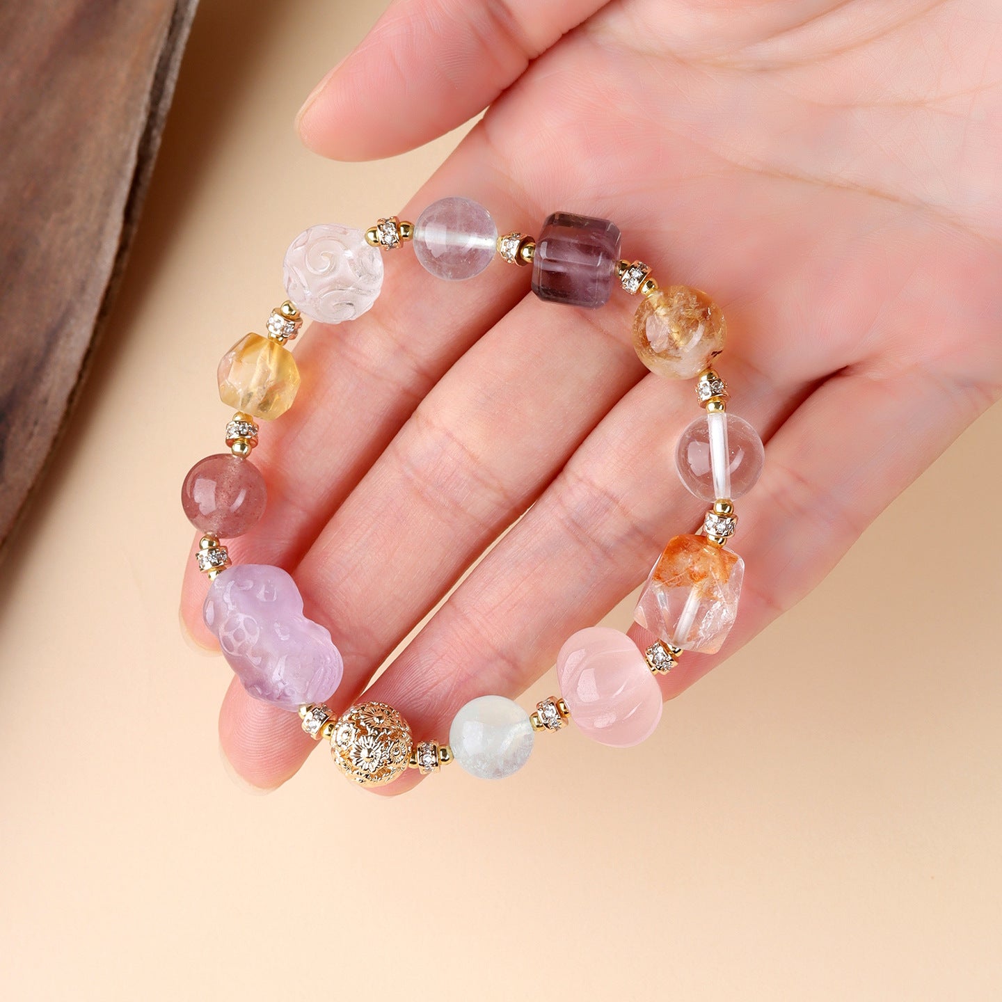 Lavender Amethyst Pixiu Crystal Bracelet | Wealth Attraction & Spiritual Protection