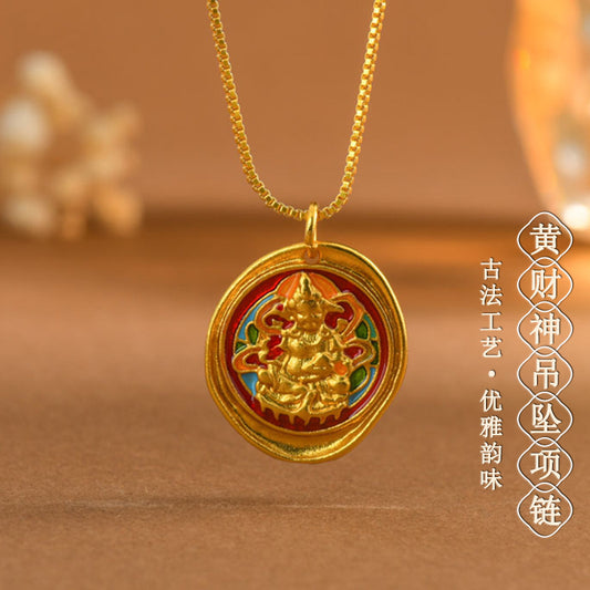 Golden God of Wealth Phoenix Pendant Necklace | Wealth Attraction & Prosperity Amulet