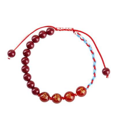 Purple Gold Cinnabar Exam Success Bracelet - Spiritual Talisman for Academic Achievement