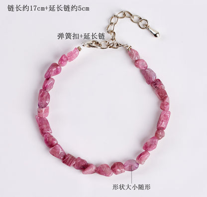 Natural Tourmaline Irregular Bracelet | Adjustable Wealth Stone for Women's Fortune