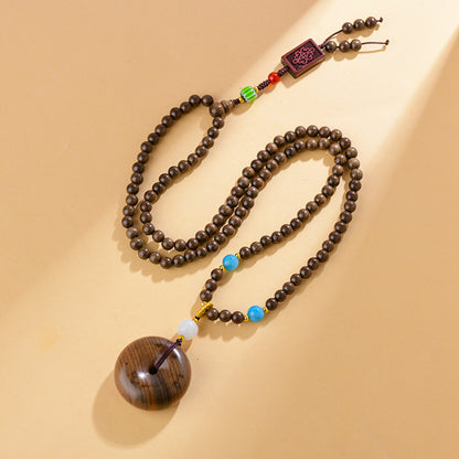 Agarwood Buddhist Prayer Bead Necklace - Zen Meditation Beads for Spiritual Harmony