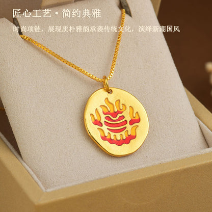 Golden God of Wealth Phoenix Pendant Necklace | Wealth Attraction & Prosperity Amulet